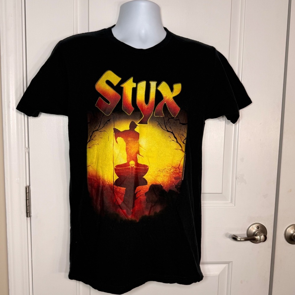 Styx Band Graphic T-Shirt American Classics Rock Music Tee Black Medium